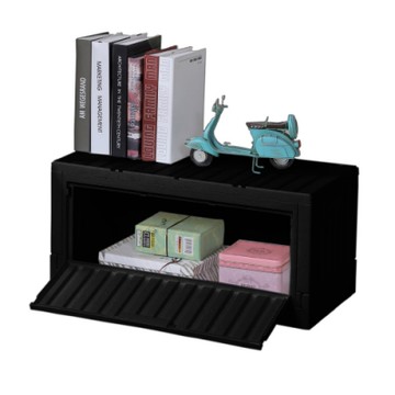 創意達人x樹德 黑爾貨櫃屋側開組裝收納箱1入組