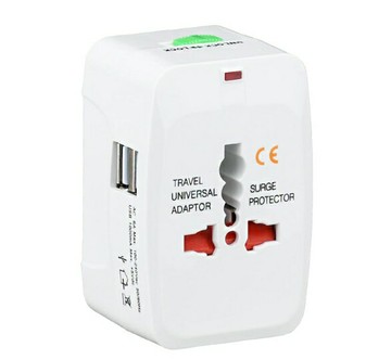 [現貨dd] 全球萬用轉換接頭 雙USB 轉換插座 萬用轉接頭 插座轉換器 出國旅遊必備(UA2)395