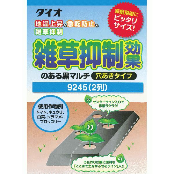 ダイオ化成 穴あきマルチ 2列 黒 雑草抑制効果のある黒マルチ 穴あきタイプ
