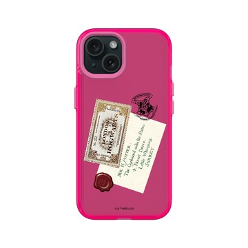 iPhone 15 Clear 粉漾桃 - 哈利波特 Harry Potter - 入學信封和車票