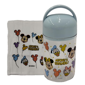 Skater 銀離子小方巾收納盒組 收納盒 + 方巾 12.5 x 5.8 x 4.4cm + 32 x 28cm  米奇與汽球  1組