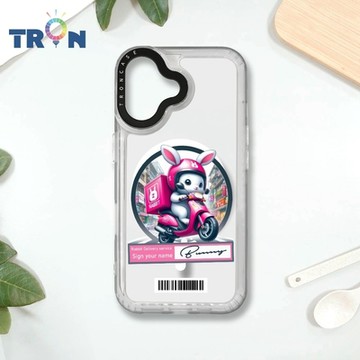 TRON IPHONE 16 小動物外送員使命必達 防摔 MAGSAFE 磁吸 太空載具殼 透白 手機殼
