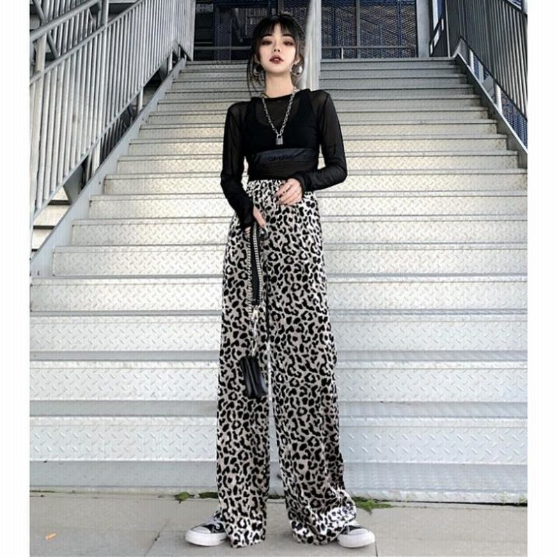 レオパード柄パンツ パンツ ボトムス レディース 春 秋