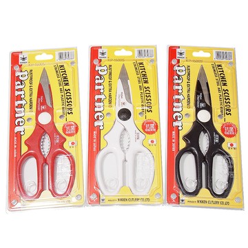 日本NIKKEN 日本製 蜻蜓牌Partner專業級多用途廚房剪刀1入 - 紅色