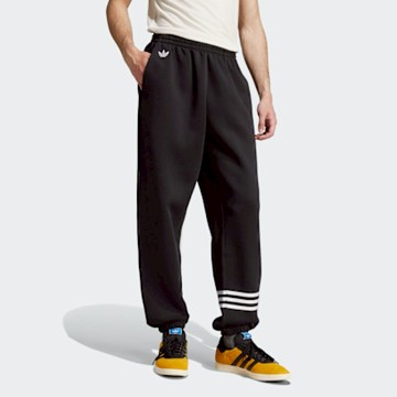 ADIDAS ORIGINALS 愛迪達 阿迪達斯 三葉草 經典條紋 寬鬆 男運動長褲-黑色 NC PANTS-JC9903