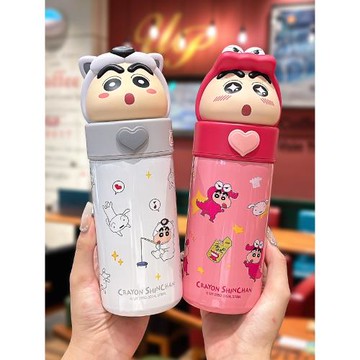 蠟筆小新保溫杯女孩上學專用直飲寬口杯2024新款學生小巧便攜水杯