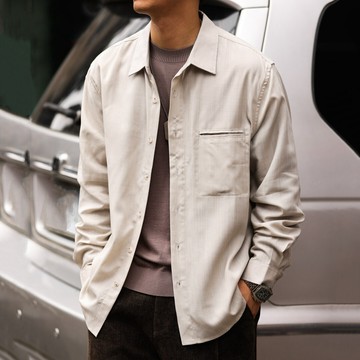 Wuluwear 100%天絲萊賽爾長袖襯衫男165g微寬透氣垂墜感襯衫外套秋