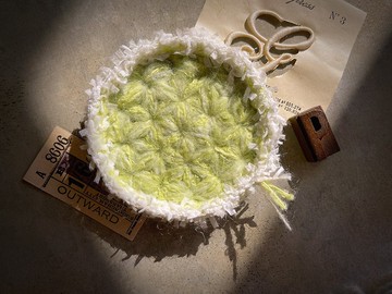 Knitting 生命之花置物籃 - 綠光