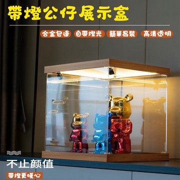 【客製化】公仔透明展示盒 壓克力展示盒 燈光展示盒 手辦模型展示盒 透明壓克力展示盒 積木模型展示盒 防塵罩 公仔收納盒