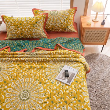 四層純棉紗布毛巾被單人夏涼被子夏季薄款全棉成人空調蓋毯沙發用