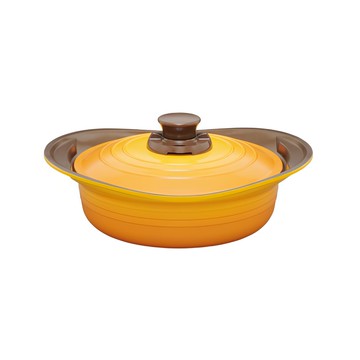 IRIS OHYAMA 愛麗思歐雅瑪 繽紛多用途無加水調理鍋 淺型 MKSS-P24S  24cm  黃色  1個