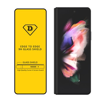YANG YI Samsung Galaxy Z Fold3 5G 全膠滿版二次強化9H鋼化玻璃膜防爆保護貼-黑