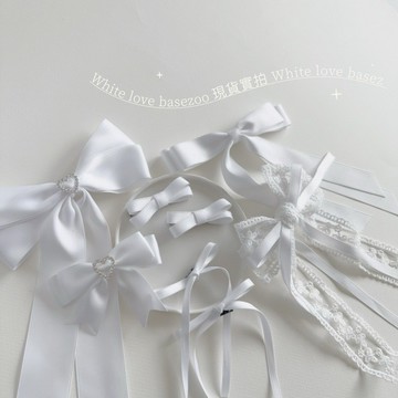 現貨-WHITE韓女團同款 緞帶蝴蝶結髮夾(2入組) 長飄帶蝴蝶結鴨嘴髮夾 瀏海髮夾 側邊髮夾 小紅書爆款小物CCC
