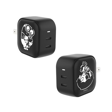【正版授權】小小兵永遠的好朋友GaN 45W Type-C雙孔充電頭