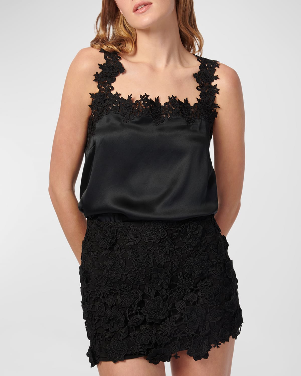 Bellamy Lace-Trim Silk Camisole