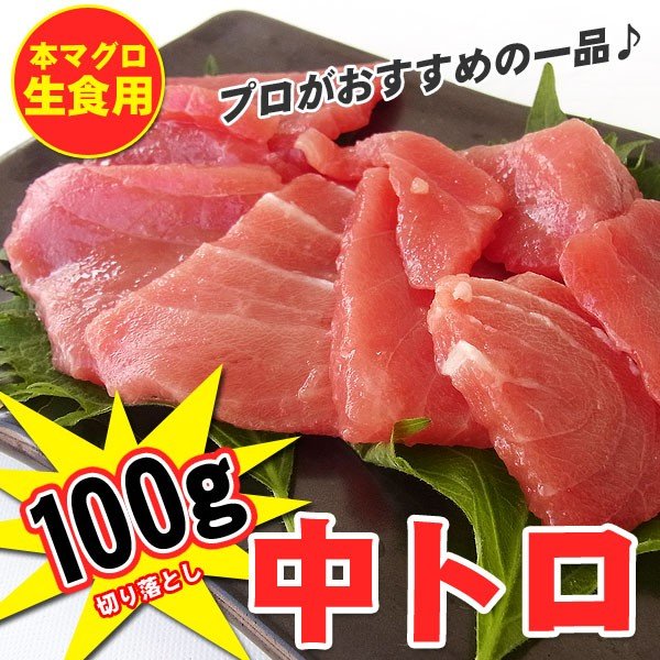 まぐろ マグロ 本マグロ 中トロ 切り落とし１００ｇ お刺身