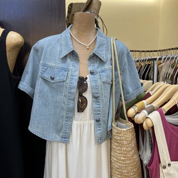 夏季韓版2025年韓國東大門個性新款設計感短袖小清新百搭牛仔外套