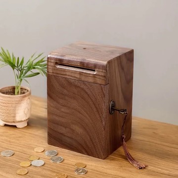 免運開發票 存錢罐 儲錢罐 木質存錢箱創意大人家用儲蓄罐兒童硬幣儲存罐只進不出生日禮物 八折下殺ly13h
