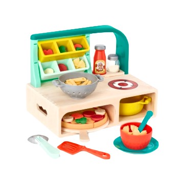 B.toys 見習主廚 義式料理坊  34.5 x 23 x 25.5cm  原木色 + 綠色 + 黃色  1個