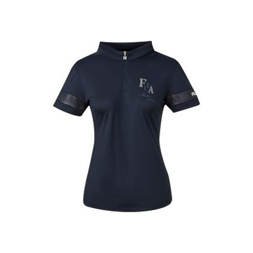 FILA 女短袖半門襟T恤-藏青 5TEA-1740-NV