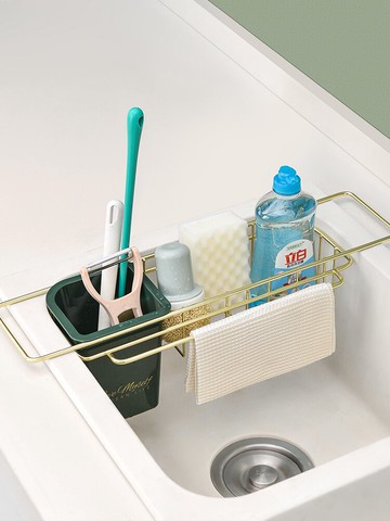 onlycook水槽置物架廚房多功能抹布架海綿收納架水池瀝水架瀝水籃