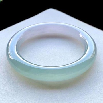 緬甸老坑翡翠玉手鐲圓條冰種水潤晴水翡翠玉鐲子女士飄花手鐲時尚