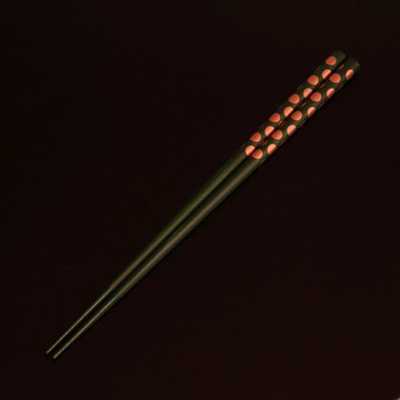 漆筷 十八膳 水玉 綠色