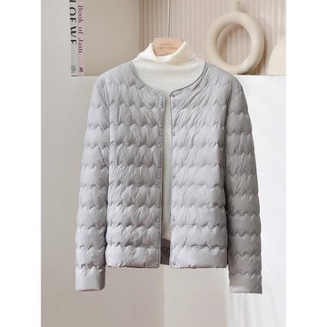 輕薄款羽絨服女短款圓領2025年秋冬新款可變V領白鴨絨內膽保暖潮