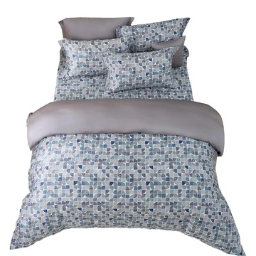 鴻宇 天絲300織 特大薄被套 萊賽爾 拉瓦爾 台灣製造  240 x 210cm  藍色 + 灰色