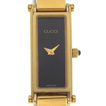 【日本直送】Gucci GUCCI 手錶 1500L 鍍金 石英 指針式顯示 黑色錶盤 женские 【二手】