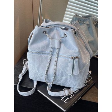 雙肩包女2025新款時尚高級感小眾手提水桶包百搭小型輕便旅游背包