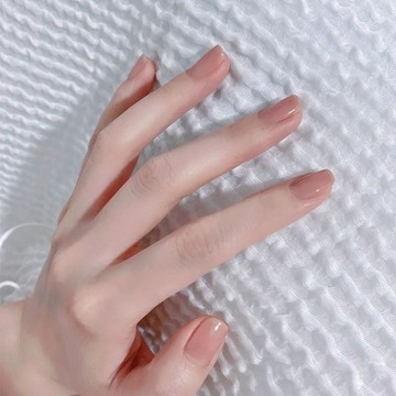 ✨臺灣出貨✨ 膚色裸色溫柔短方圓美甲穿戴甲顯白百搭日常簡約學生純色指甲貼片