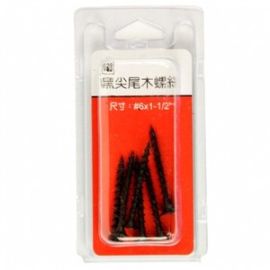 629黑尖尾木螺絲#6x1-1/2"
