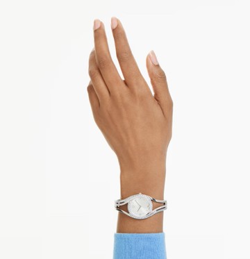 【Swarovski 施華洛世奇】Hyperbola 手鐲式腕錶(瑞士製造 不銹鋼)(5715463)