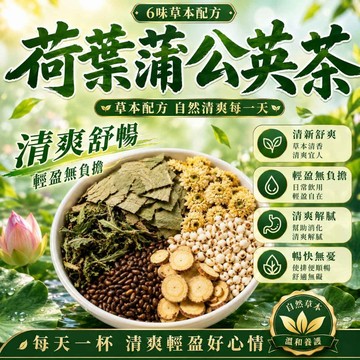 荷葉蒲公英茶 養生茶 茶包 天然草本配方 清熱 潤喉 口乾 養顏 代謝 荷葉 菊花 薏米 甘草 蒲公英 決明子