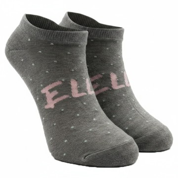 ELLE 手繪點點風隱形襪  中灰色  F(22~24cm)  1雙