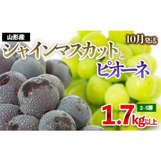 ふるさと納税 山形県 山形市 やまがたのぶどう シャインマスカット＆ピオーネ 秀品 約1.7kg(2〜5房程度) [10月発送] FS23-753