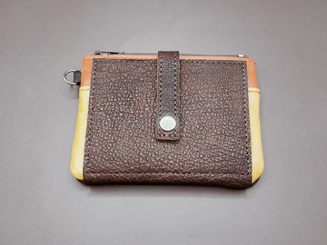 ...................多功能拚色雙拉鍊小錢包.................