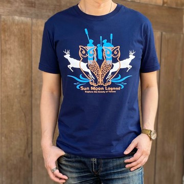 MILU 台灣故事 T-Shirt / 日月神話 / 日月潭意象 / 純棉 台灣製 Taiwan / 黑白藍三色