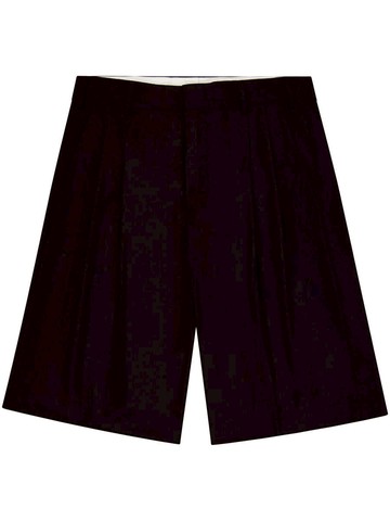 Laneus Black Virgin Wool Bermuda Shorts