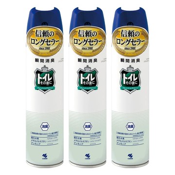 小林製藥 瞬間消臭浴廁用除臭噴霧 清新綠  280ml  3瓶