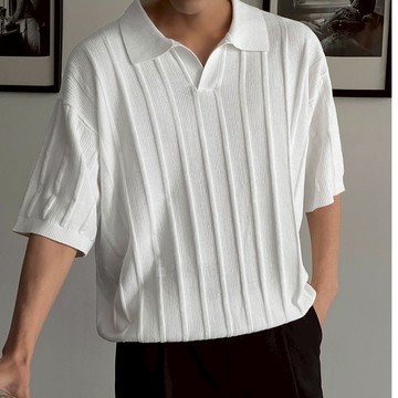 【Metanoia】 🇰🇷韓製 翻領針織短袖上衣