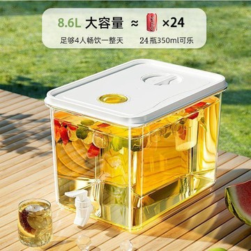 桃園出貨🍂冰箱冷水壺水龍頭大容量客廳家用冷飲桶水果檸檬茶水壺食物收納盒