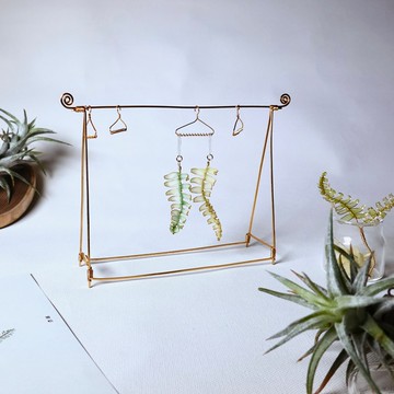 【植物耳環】 波士頓腎蕨 擬真植物系 耳環 /可加價改胸針