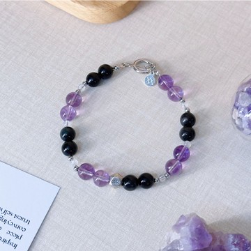 XXTRA Thyself 星座水晶手鏈 | 水瓶座 | 紫水晶 月亮石 黑曜石