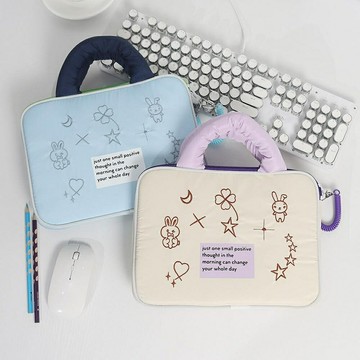 手提刺繡ipad包 ipad保護套 帶手提14吋筆電包 ins風電腦內袋  收納包 小眾電腦包 Ipad包