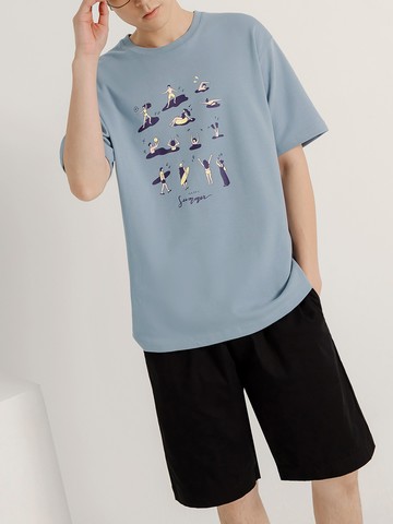 速乾空氣棉海邊玩耍落肩短袖TEE