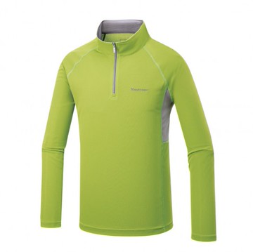 【【蘋果戶外】】山林 51P47 69 果綠 男 透氣排汗長袖上衣 立領半門襟 拉鍊式 抗UV 吸濕排汗透氣快乾 四季 Mountneer