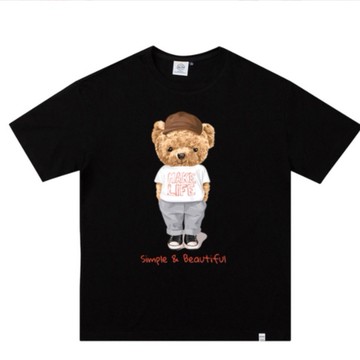 【自己人】大尺碼新款卡通T恤 短袖上衣 寬鬆情侶短袖 純棉T恤 短袖T恤男  男生衣著 短T(ATF829-10)