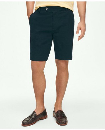 Brooks Brothers Men's 9" Washed Cotton Seersucker Shorts | Navy | Size 34